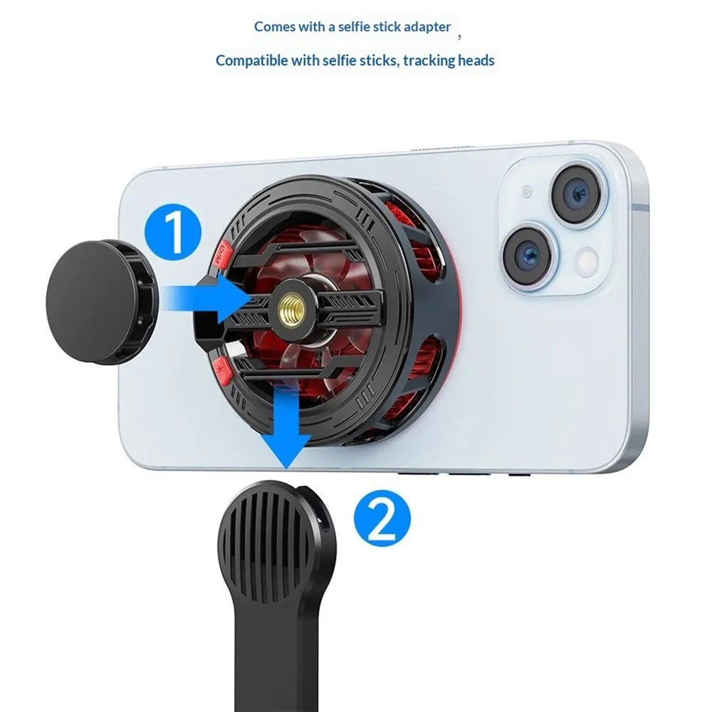 S01 Magnetic Phone Cooler TEC Semiconductor Gaming Heat Sink Fan Clip-On Mobile Radiator for Live Streaming - Black - 6