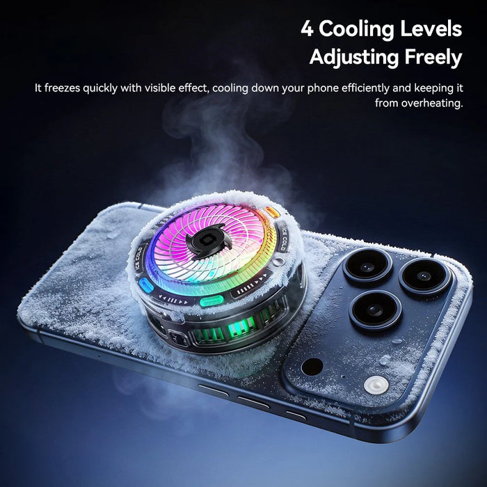 ESSAGER K50 Magnetic Digital Display Phone Cooler TEC Semiconductor AI Temperature Control RGB Lighting Cooling Fan for Gaming - Black - 5