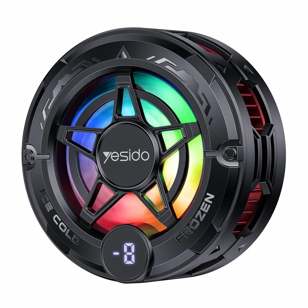 YESIDO C226 Semiconductor Cooling Phone Cooler Magnetic Ring Design RGB LED Temperature Display Gaming Radiator - 1