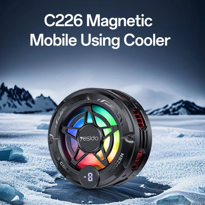 YESIDO C226 Semiconductor Cooling Phone Cooler Magnetic Ring Design RGB LED Temperature Display Gaming Radiator - 2