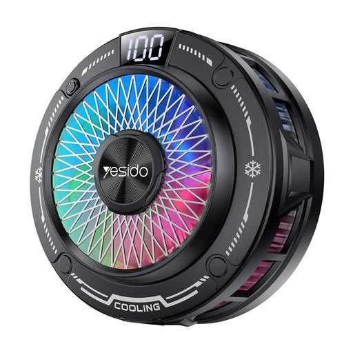 YESIDO C324 Magnetic Phone Cooler Semiconductor Radiator Digital Display RGB Gaming Cooling Fan - 1