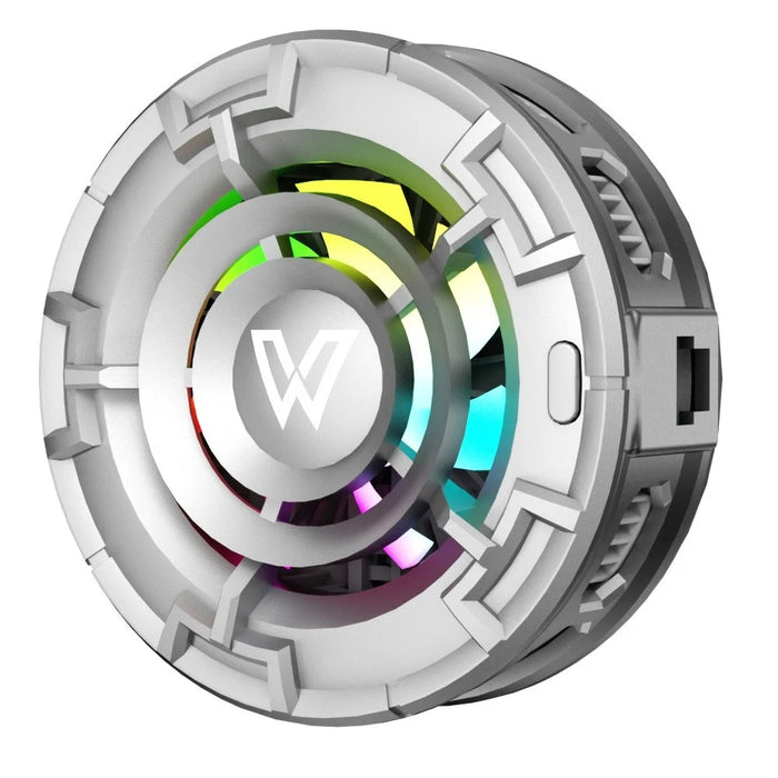 WLX-MB2 Magnetic Semiconductor Phone Cooler Fan Smart Temperature Control RGB Cooling Pad for Mobile Games - White - 1