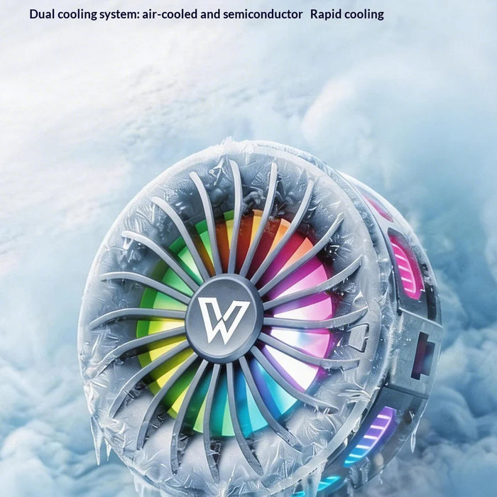 WLX-MB2 Magnetic Semiconductor Phone Cooler Fan Smart Temperature Control RGB Cooling Pad for Mobile Games - White - 5