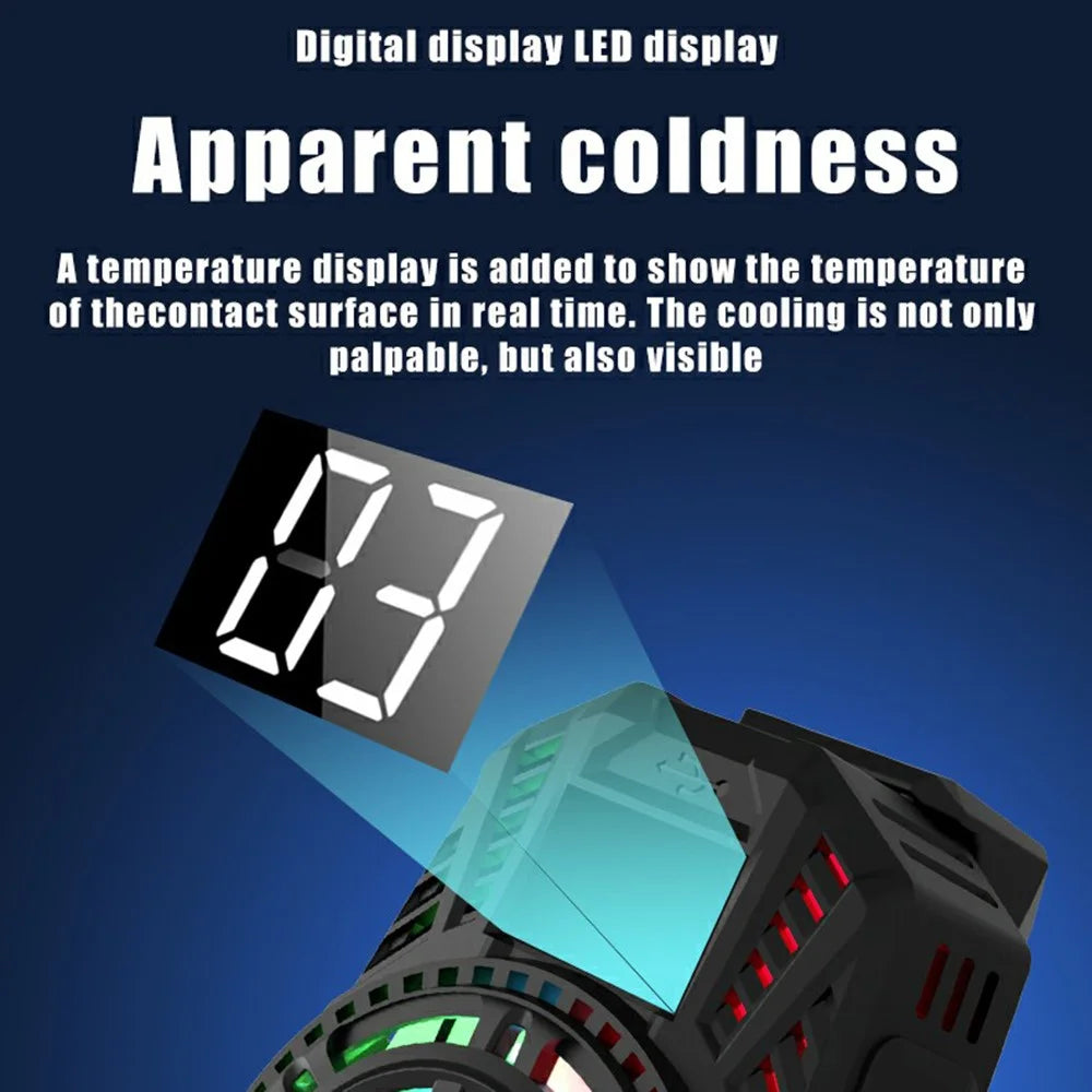 S06 Semiconductor Mobile Phone Radiator Colorful Light Smartphone Gaming Heat Dissipation Cooler - Black - 5