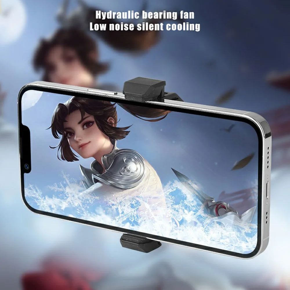 S06 Semiconductor Mobile Phone Radiator Colorful Light Smartphone Gaming Heat Dissipation Cooler - Black - 6