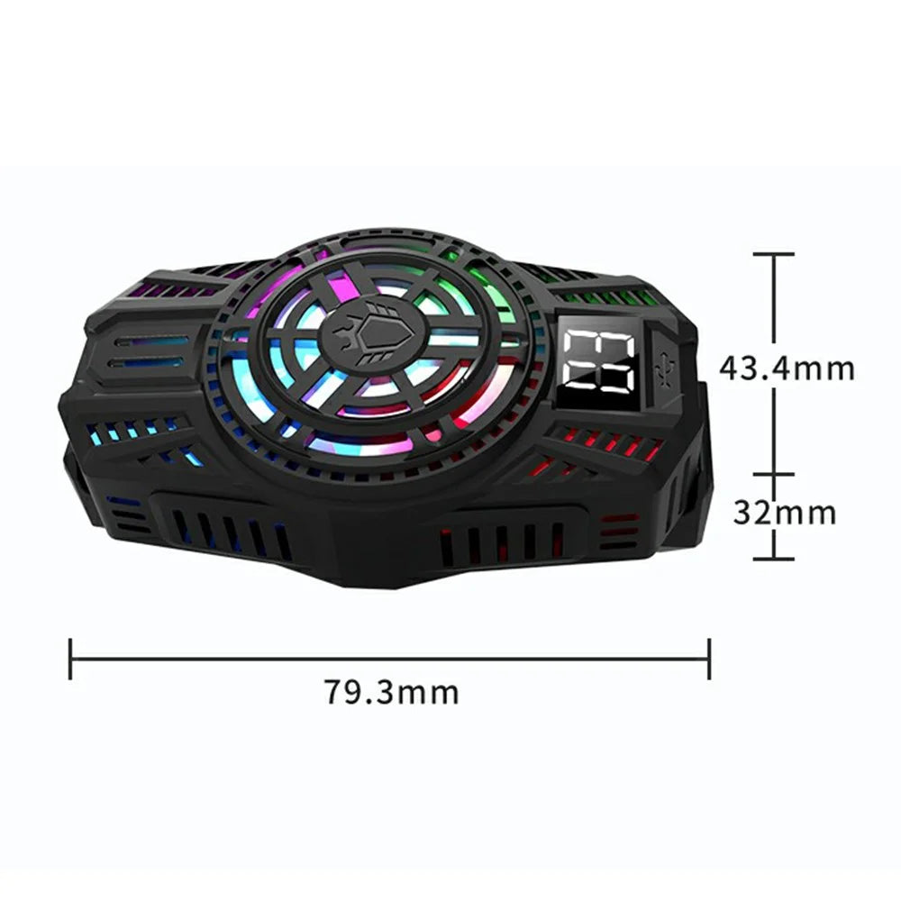 S06 Semiconductor Mobile Phone Radiator Colorful Light Smartphone Gaming Heat Dissipation Cooler - Black - 7