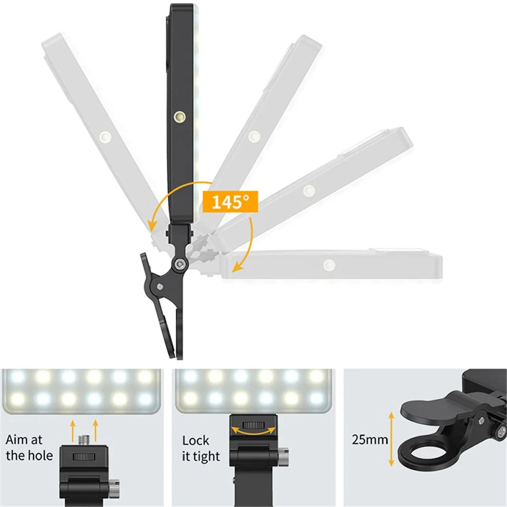 V16R 24 Effects RGB Light Clip-On Pocket Fill Light with OLED Screen for Mobile Phone / Tablet / Laptop - 4