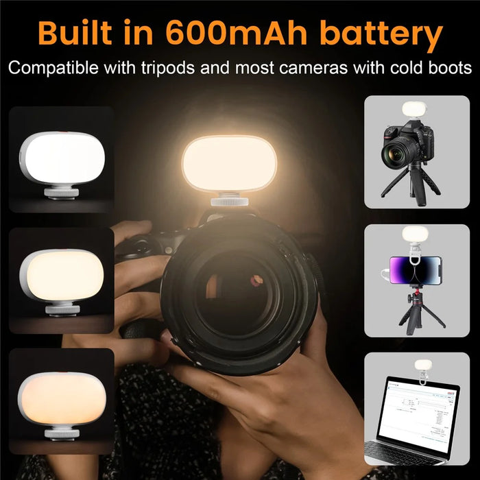 XJ76 LED Phone Camera Video Light Live Streaming Vlog Video Conferencing Fill Light - 4