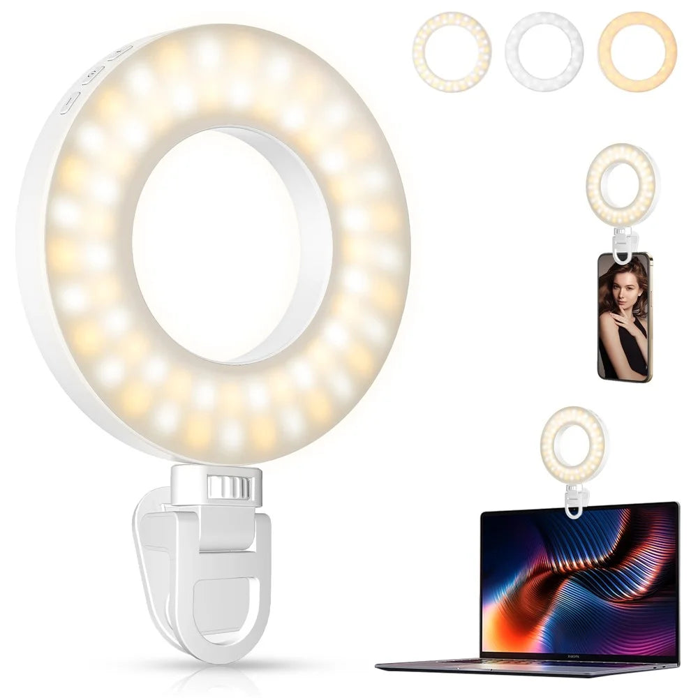 XJ57 Portable Live Streaming Phone Laptop LED Fill Light Video Conference Ring Light - 1
