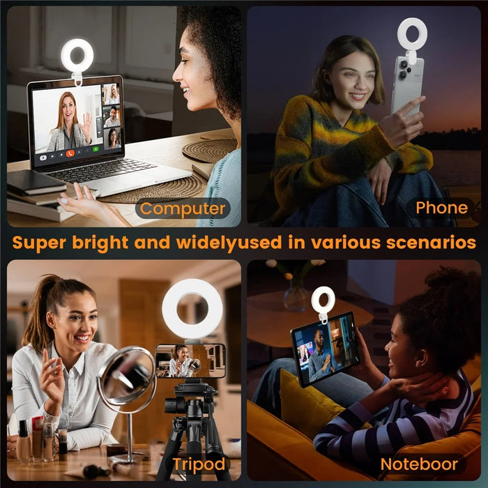 XJ57 Portable Live Streaming Phone Laptop LED Fill Light Video Conference Ring Light - 6