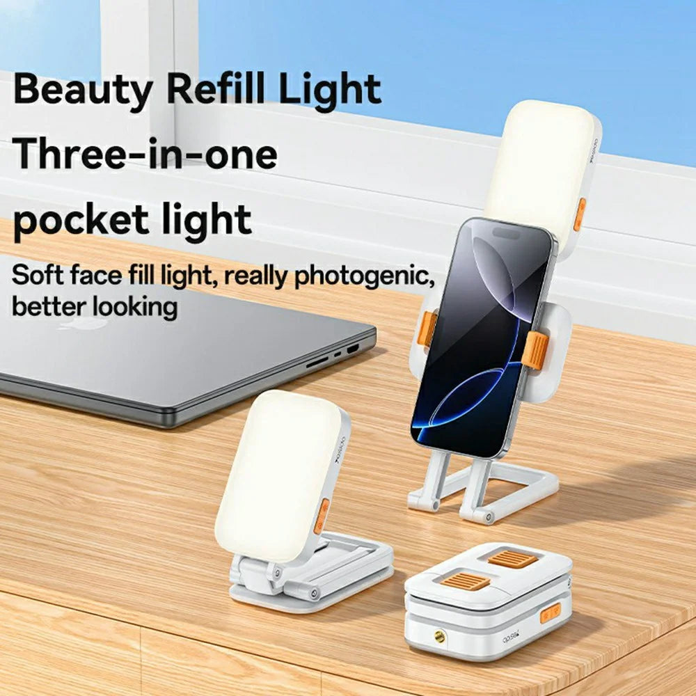 YESIDO DH10 Pocket Light Stand 3 in 1 Folding Desktop Phone Holder Lighting for Photography / Streaming - 2