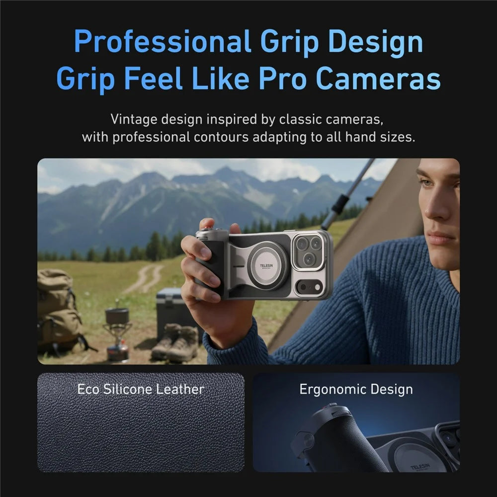 TELESIN For iPhone 17 Pro Max Photography Kit Standard Edition Master Grip Compatible with MagSafe Phone Case - 4