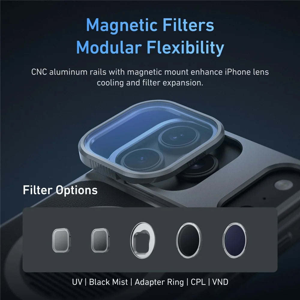 TELESIN For iPhone 17 Pro Max Photography Kit Standard Edition Master Grip Compatible with MagSafe Phone Case - 7