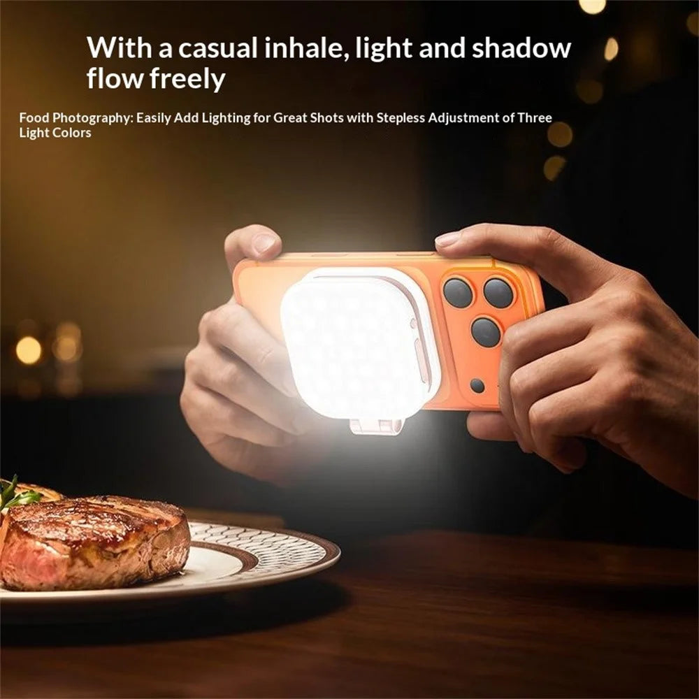 YESIDO DH18 4 in 1 Magnetic Fill Light with Stand Mirror 750mAh LED Ring Light Stepless Brightness Adjustment Lamp - White - 6