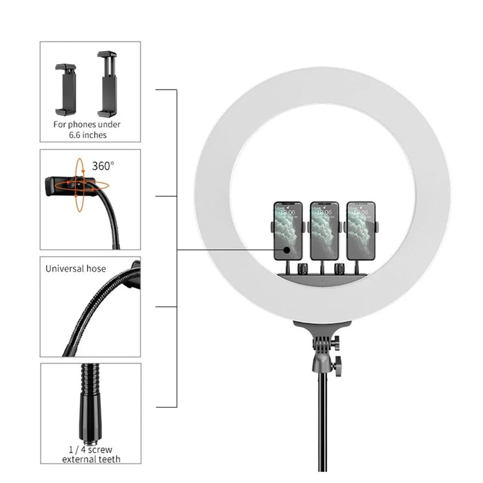 M22S 22inch Dimmable LED Ring Light Kit with Remote Control for Selfie Makeup YouTube Facebook Live - US Plug - 3