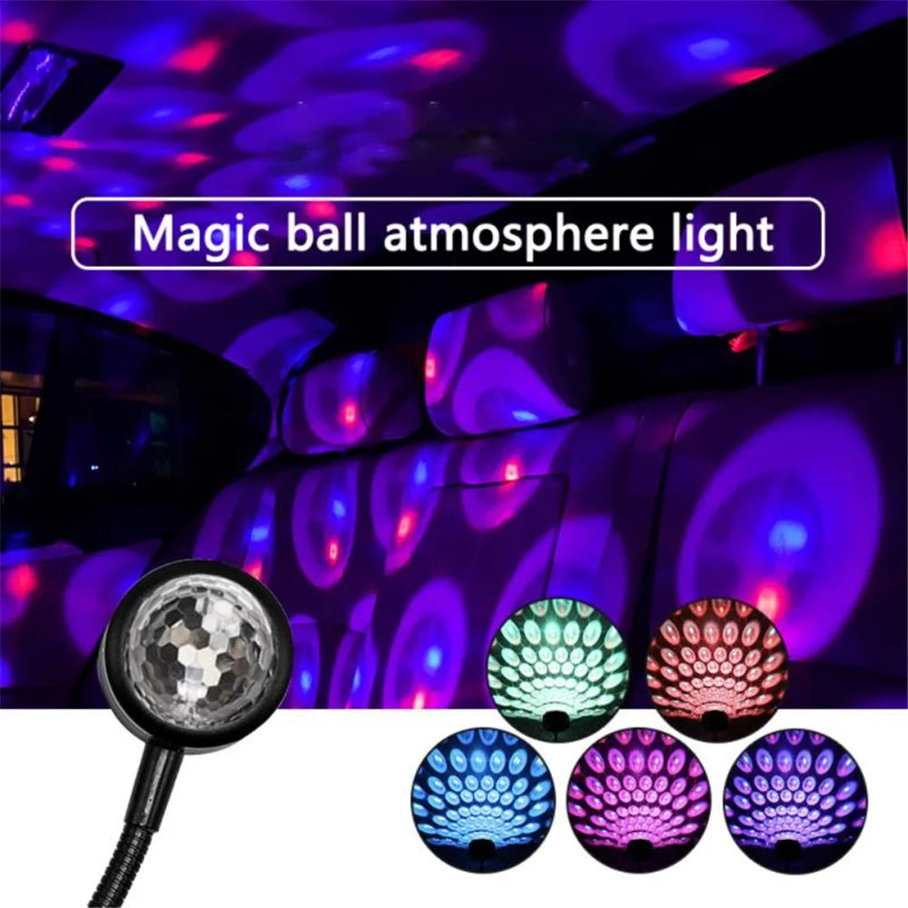 M9 Car Roof Night Light LED Atmosphere Lamp Portable Adjustable USB Romantic Atmosphere Decoration Light for Cars Bedrooms Parties - 2