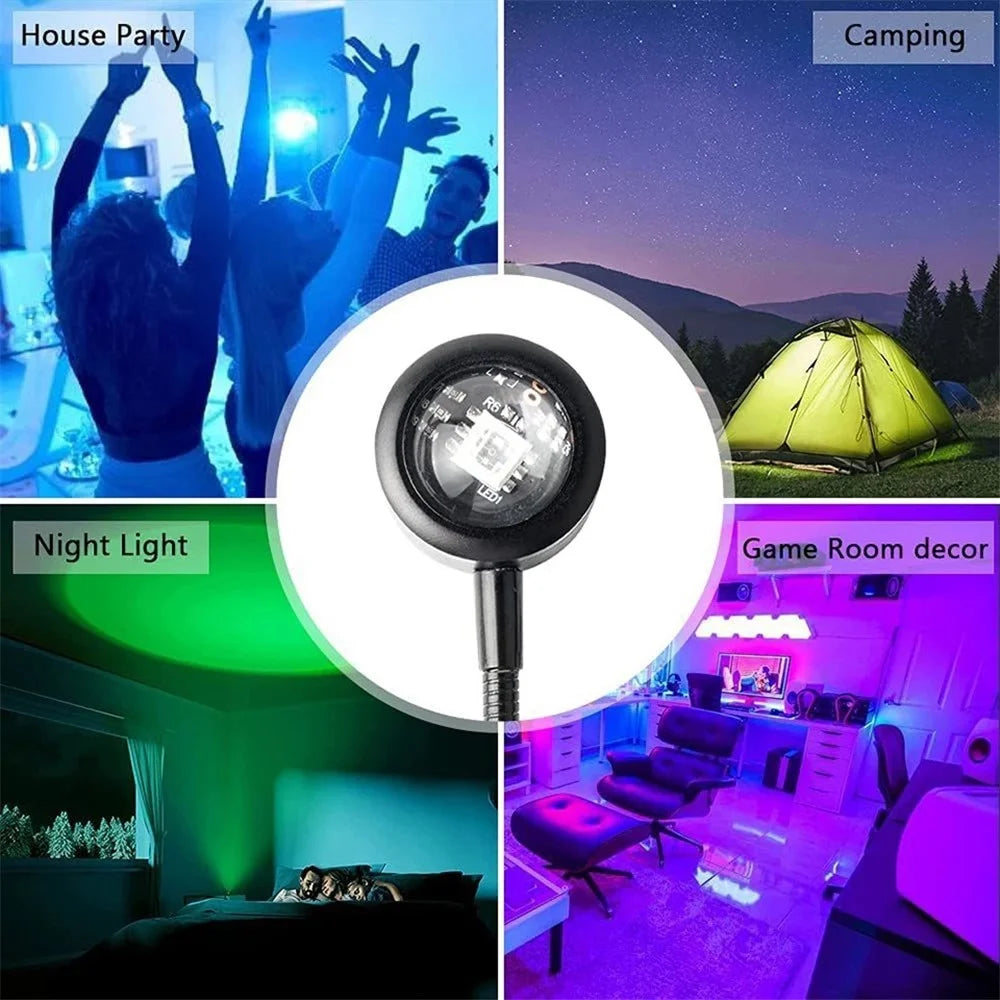 R13 Plug and Play Romantic Sunset Projector Lamp USB Atmosphere Lamp LED Night Light for Bedroom Coffee Store - Sunset Red - 6