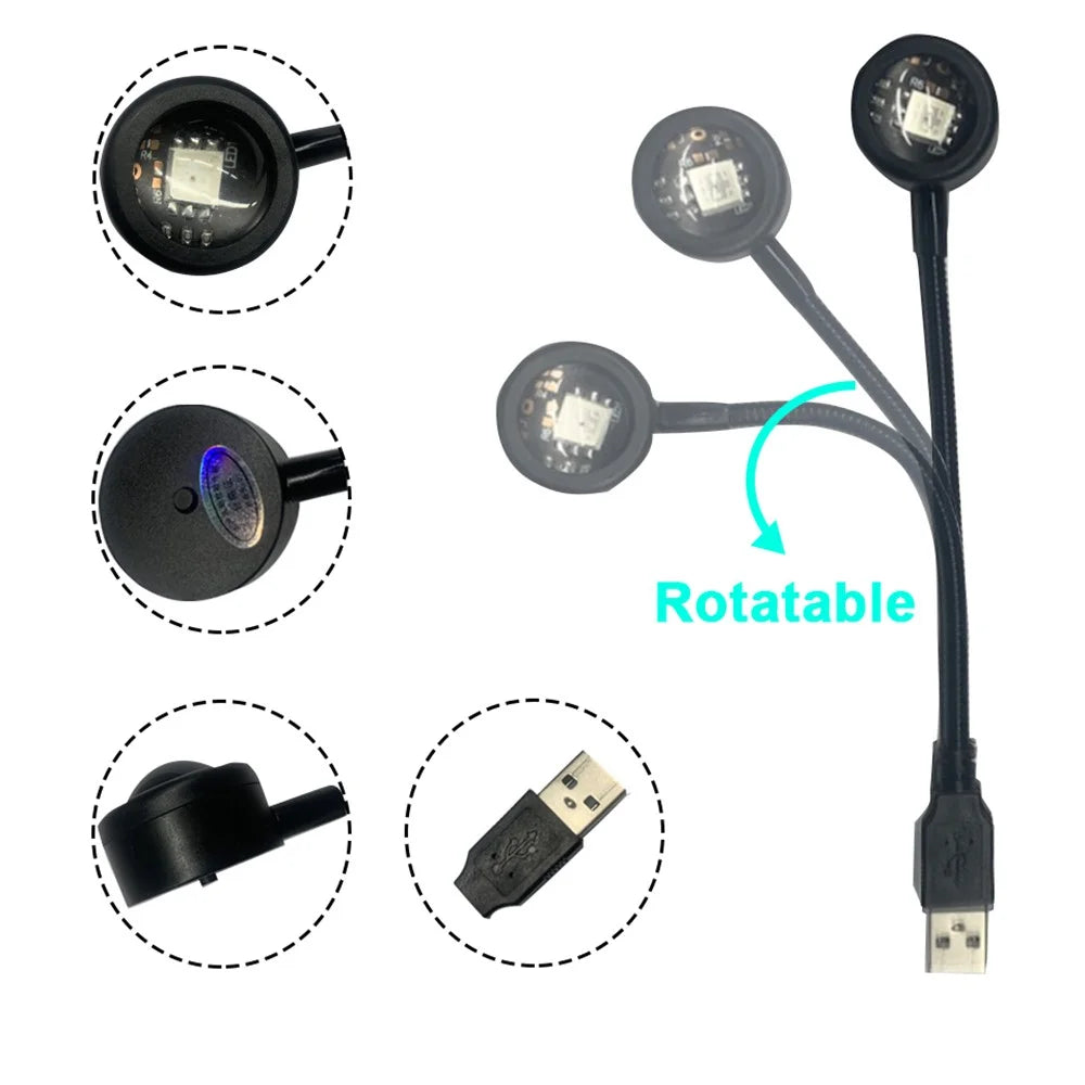 R13 Romantic Sunset Projector Lamp USB Atmosphere Lamp LED Night Light for Bedroom Coffee Store, 7 Colors - 5