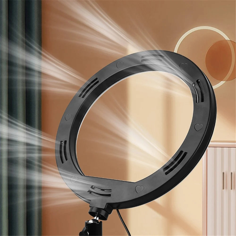 A26 Desktop 10-Inch LED Selfie Ring Light Tripod Stand Phone Clip Mount Vlogging Video Light Live Broadcast Kit - 5