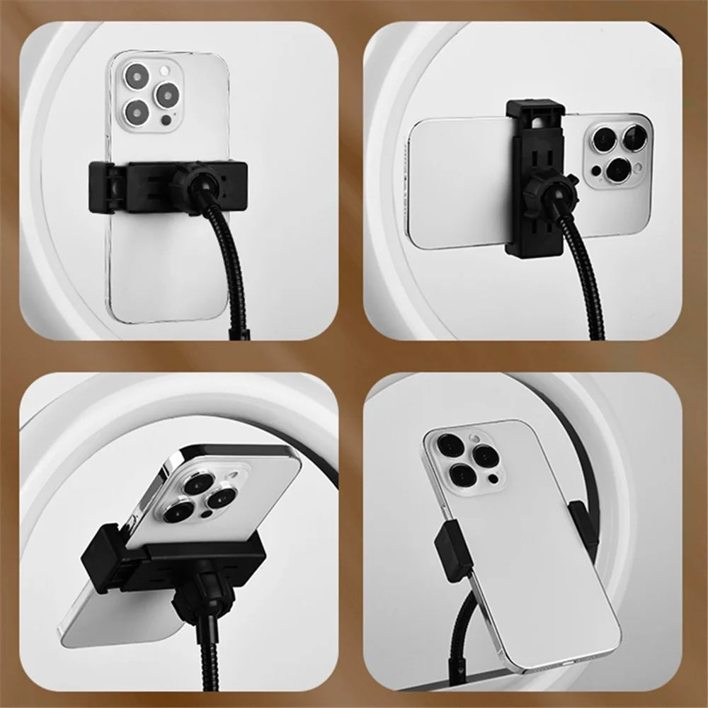 A26 Desktop 10-Inch LED Selfie Ring Light Tripod Stand Phone Clip Mount Vlogging Video Light Live Broadcast Kit - 6
