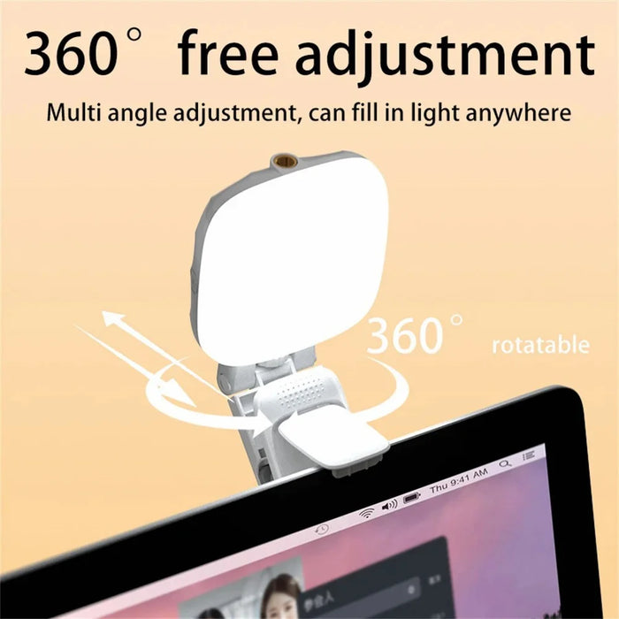 D1 Mini Laptop Phone Clip-on Lamp 3 Color Temperature Live Streaming Fill Light - Black - 4