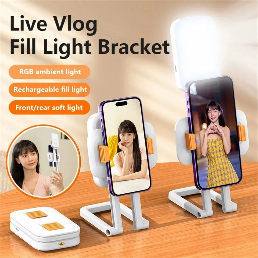 DP2.PRO Foldable Desktop Phone Holder Fill Light Live Streaming Video Recording Fill Light - 2