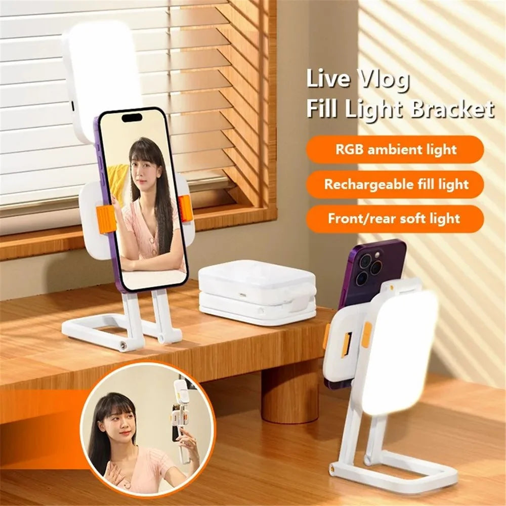 DP2.PRO Foldable Desktop Phone Holder Fill Light Live Streaming Video Recording Fill Light - 6