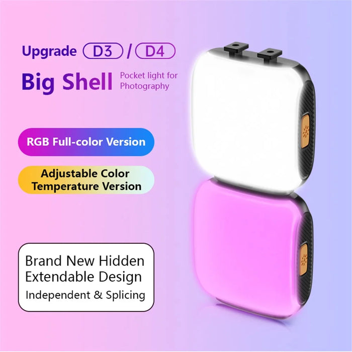 D4 Mini Size RGB LED Clip-On Fill Light Video Conference Lamp for Cell Phone Live Streaming - 5