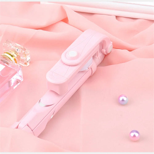 XT10 Selfie Stick Tripod Extendable Bluetooth-compatible Selfie Stick with Remote Control - Pink - 1