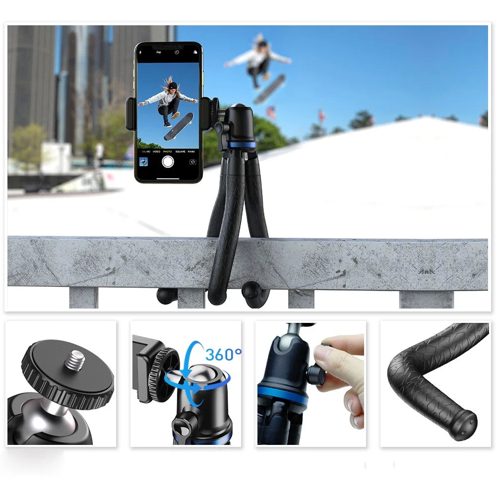 APEXEL APL-JJ10 Portable Octopus Tripod Flexible 360° Rotation Bracket Stand with Phone Holder - 2