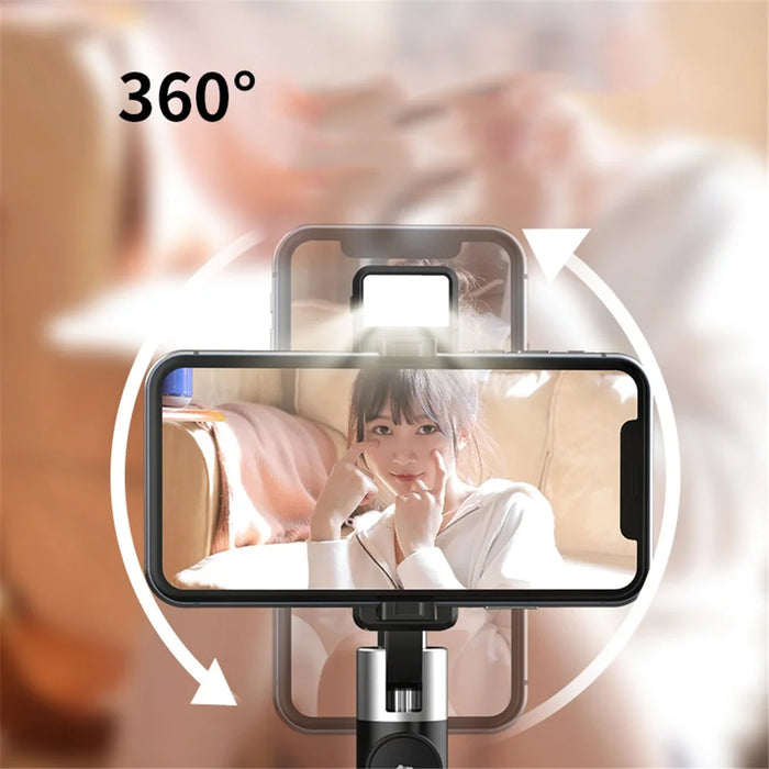 P60D Extendable Tripod 360 Degree Rotation Portable Bluetooth-compatible Mobile Phone Selfie Stick Monopod - Black - 6
