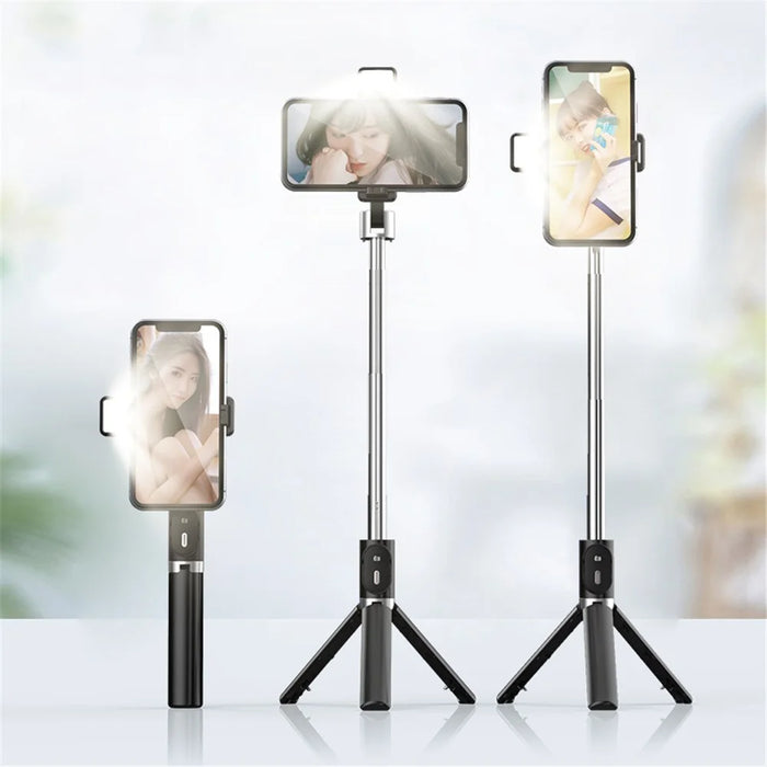 P60D Extendable Tripod 360 Degree Rotation Portable Bluetooth-compatible Mobile Phone Selfie Stick Monopod - Black - 7