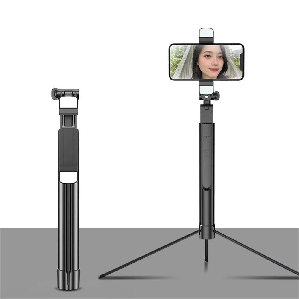 K30 Bluetooth-compatible Selfie Stick Extendable Tripod Handheld Gimbal Stabilizer Fill Light - 1
