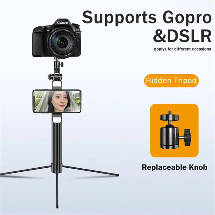 K30 Bluetooth-compatible Selfie Stick Extendable Tripod Handheld Gimbal Stabilizer Fill Light - 3