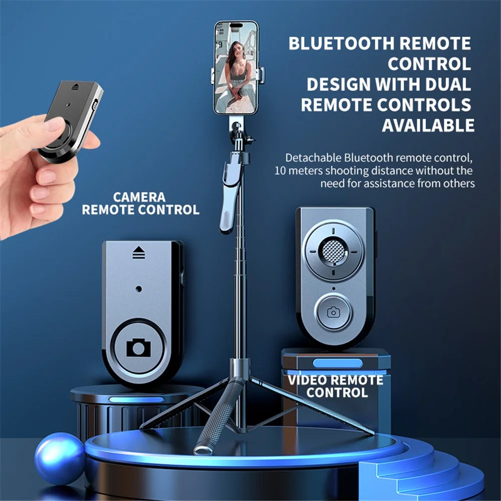 K29D 2.15m Bluetooth-compatible Selfie Stick 360 Degree Rotatable Gimbal Tripod with Dual Fill Light and Remote Control - 7