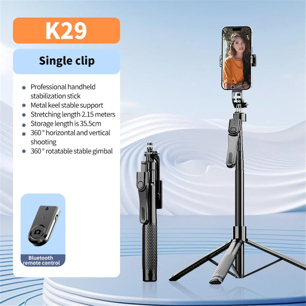 K29 2.15m Handheld Bluetooth-compatible Selfie Stick 360 Degree Rotatable Gimbal Tripod Stand - 3