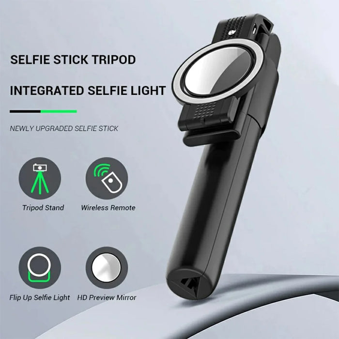 K13 Bluetooth-compatible Selfie Stick Folding Tripod Stand with Flip Up Fill Light and HD Mirror - 3