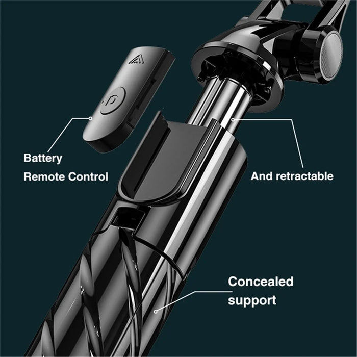 K03 Portable Bluetooth-compatible Selfie Stick with Remote Control Adjustable Height Tripod Stand - 2