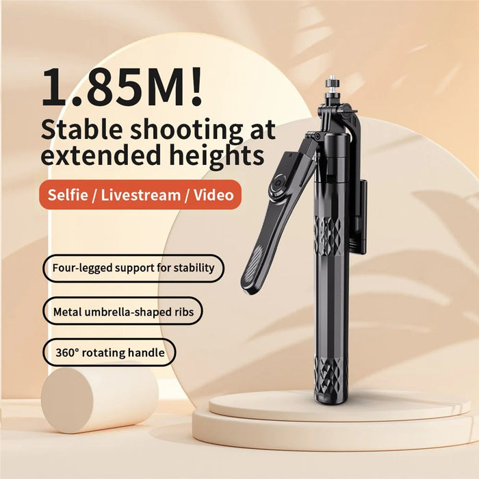 C11 1.85m Extendable Four-Legged Floor Stand Phone Holder Bluetooth-compatible Selfie Stick with 2 Fill Lights - 4