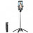 P06 Phone Holder Live Streaming Extendable Four-Leg Floor Stand Bluetooth-compatible Selfie Stick - Black - 1