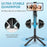P06 Phone Holder Live Streaming Extendable Four-Leg Floor Stand Bluetooth-compatible Selfie Stick - Black - 4