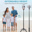 P06 2nd Gen V1 Phone Live Streaming Extendable Four-Leg Floor Stand Bluetooth-compatible Selfie Stick with 1 Fill Light - Black - 7