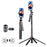 P185TK+F2 Phone Holder Bluetooth-compatible Selfie Stick Extendable Four-Leg Floor Stand with 2 Square Fill Lights - 1