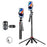P185TK Extendable Four-Leg Floor Stand Phone Live Streaming Bluetooth-compatible Selfie Stick with 10-inch Fill Light - 1
