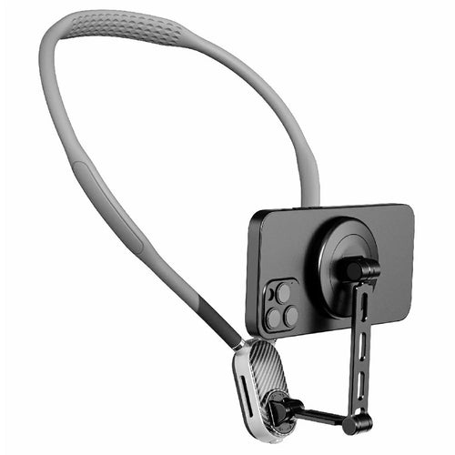 SCS-NH005 Magnetic Phone Neck Mount Neck Phone Holder POV / Vlog Selfie Mount, (Extended Version) - Grey - 1
