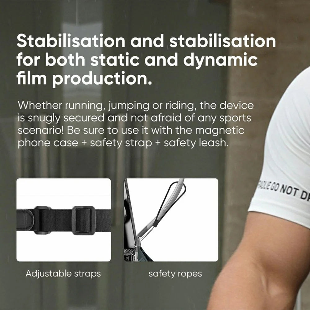 SCS-NH005 Magnetic Phone Neck Mount Neck Phone Holder POV / Vlog Selfie Mount, (Extended Version) - Grey - 7