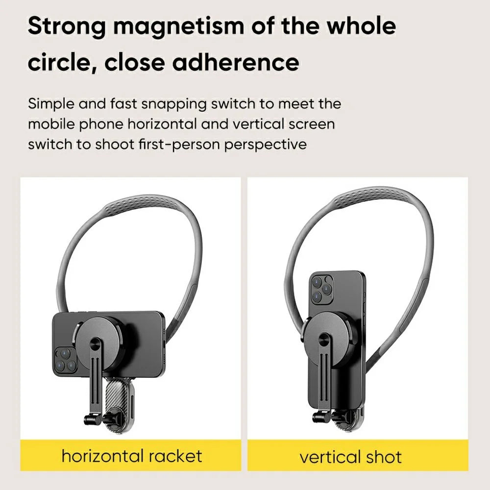 SCS-NH001 Magnetic Neck Phone Holder 360-Degree Rotation Hand Free POV Flexible Phone Neck Mount - 2