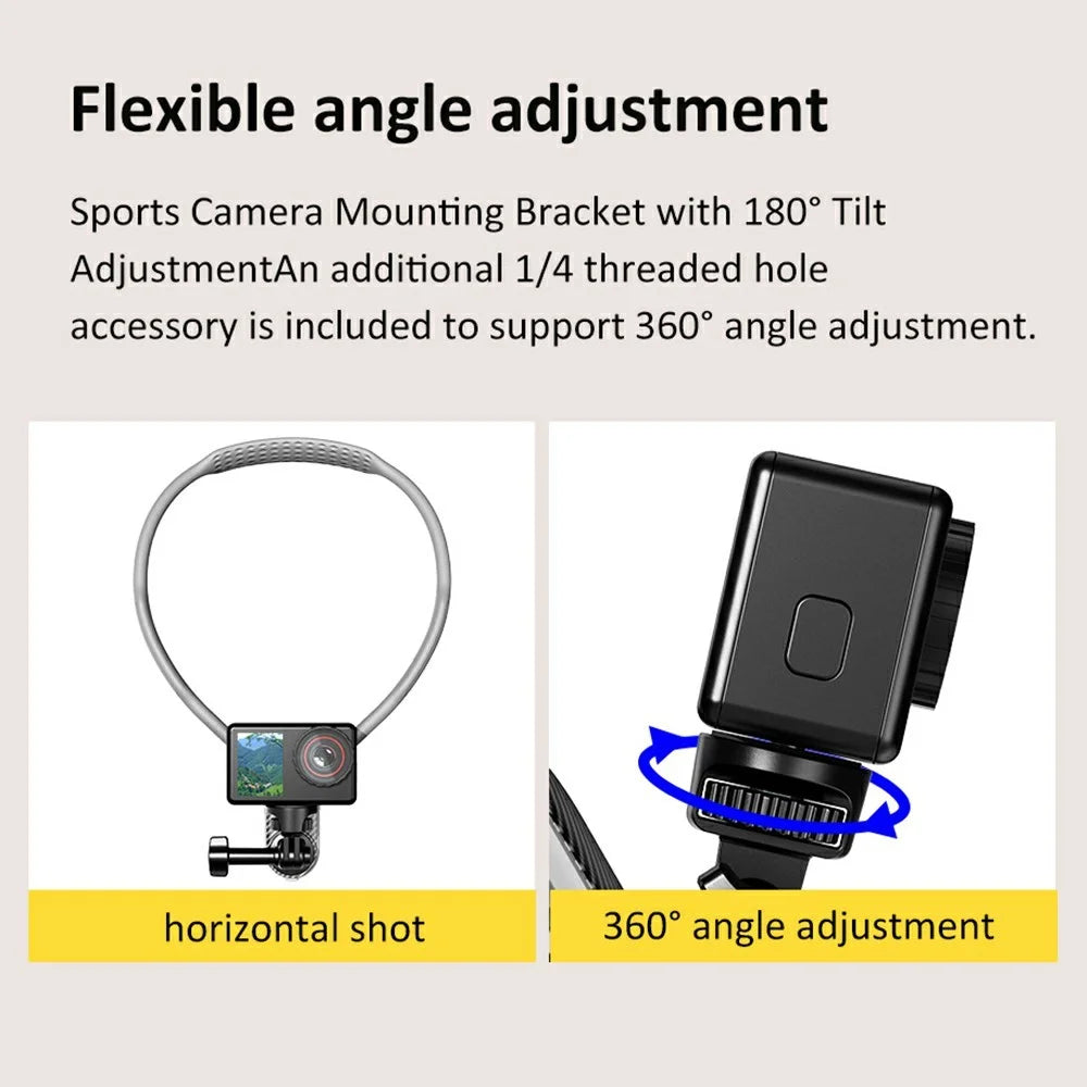 SCS-NH001 Magnetic Neck Holder with Phone Clip, 1 / 4 Adapter for Action Camera, Phone, Hands Free Neck Mount - 2