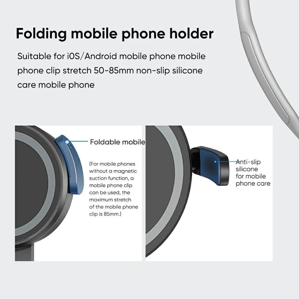 SCS-NH001 Magnetic Neck Holder with Phone Clip, 1 / 4 Adapter for Action Camera, Phone, Hands Free Neck Mount - 6