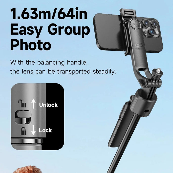 C17 Smart AI Tracking Anti-Shake Gimbal Tripod Selfie Stick Quad-Leg Stand - 6